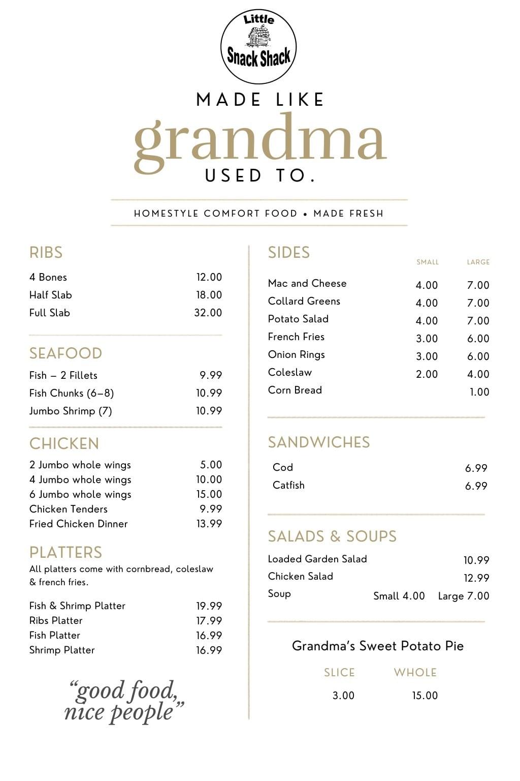 Steubenville food menu
